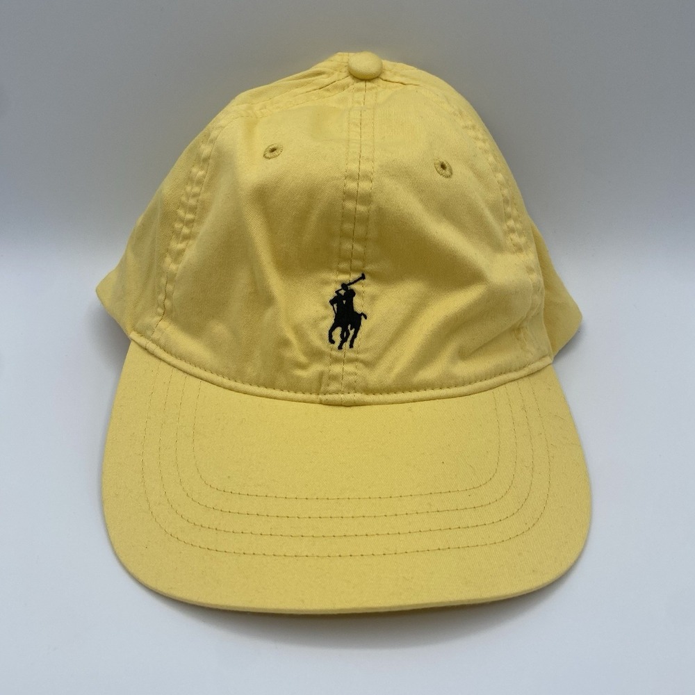 Polo Golf Ralph Lauren Yellow With Dark Blue Horse Baseball Cap Hat NWT NEW